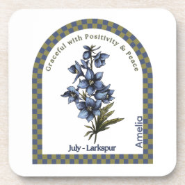 Personalized July Birth Month Flower Coaster コースター