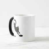 Personalized Jumping Black Cat Name Mug モーフィングマグカップ (正面左)