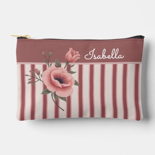 Personalized June Birth Flower アクセサリーポーチ (正面)