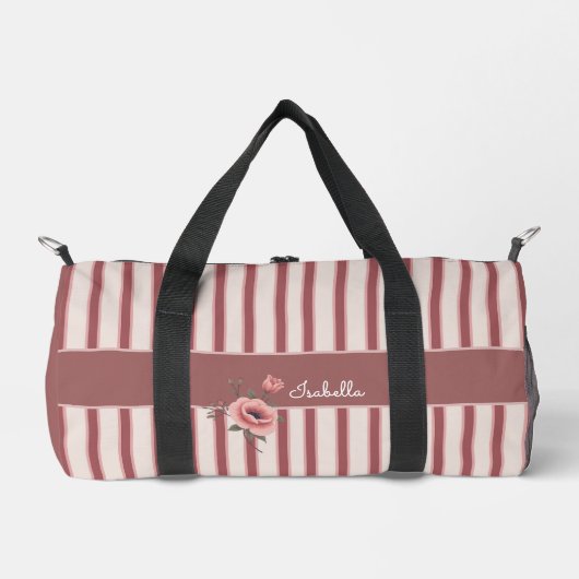 Personalized June Birth Flower ダッフルバッグ (正面)