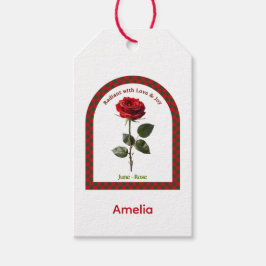 Personalized June Birth Month Flower ギフトタグ