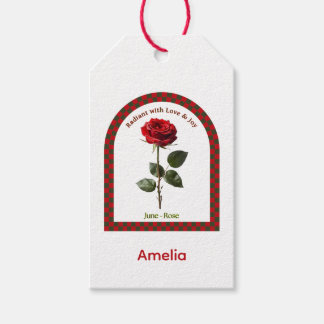 Personalized June Birth Month Flower ギフトタグ