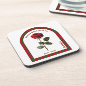 Personalized June Birth Month Flower Coaster コースター (左側)