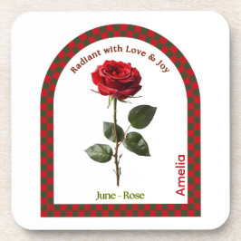 Personalized June Birth Month Flower Coaster コースター