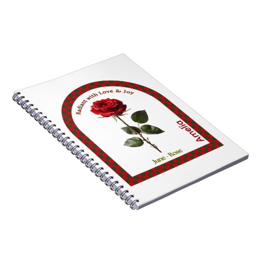 Personalized June Birth Month Flower Notebook ノートブック (右側)