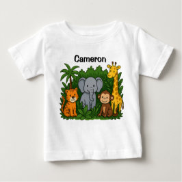 Personalized Jungle Animal Design  ベビーTシャツ