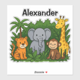 Personalized Jungle Animal Stickers – Fun & Wild  シール