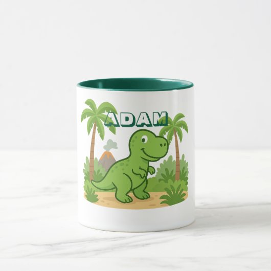 Personalized Jungle Dinosaur Mug for Kids マグカップ (中央)