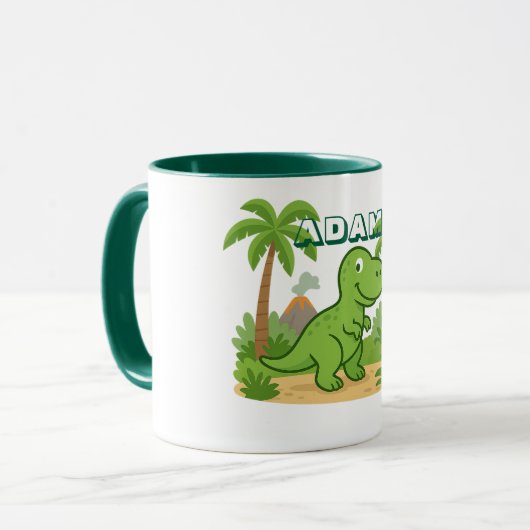 Personalized Jungle Dinosaur Mug for Kids マグカップ (正面左)