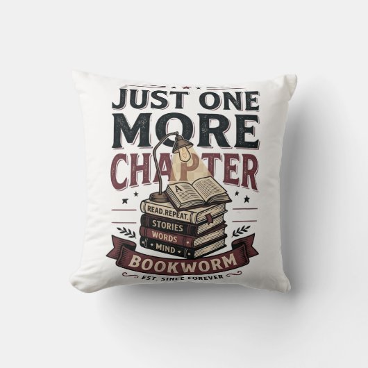 Personalized Just One More Chapter Est 1985 Bookwo クッション (正面)
