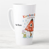 Personalized Karakasa Obake Mug | Custom Name & Me カフェラテマグ (左アングル)