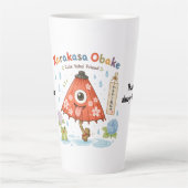 Personalized Karakasa Obake Mug | Custom Name & Me カフェラテマグ (正面)