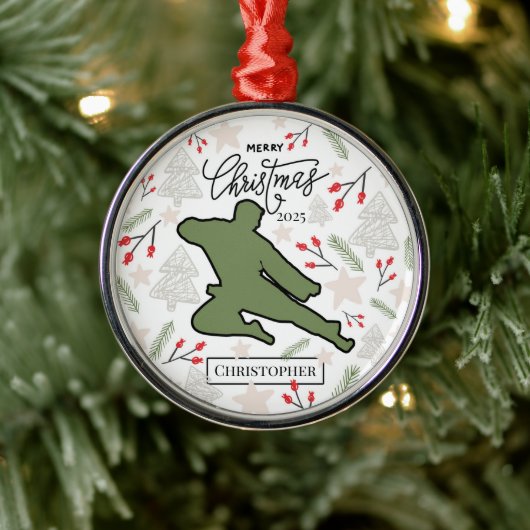 Personalized Karate Christmas Ornament for Him メタルオーナメント (ツリー)