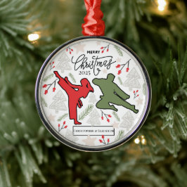Personalized Karate Christmas Ornament Keepsake メタルオーナメント