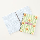 Personalized Kawaii Avocado Pattern ノートブック (内部)