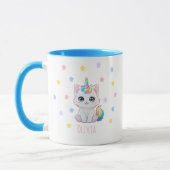 Personalized Kawaii Caticorn Name Printed Mug マグカップ (左)