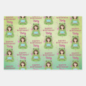 Personalized Kawaii Frog Hoodie Girl Birthday ラッピングペーパーシート (正面)