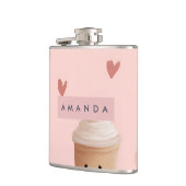 Personalized Kawaii Iced Coffee Pattern フラスク (左)
