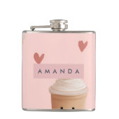 Personalized Kawaii Iced Coffee Pattern フラスク (正面)