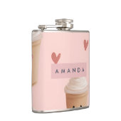Personalized Kawaii Iced Coffee Pattern フラスク (右)