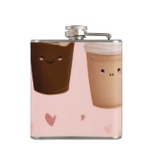 Personalized Kawaii Iced Coffee Pattern フラスク (裏面)