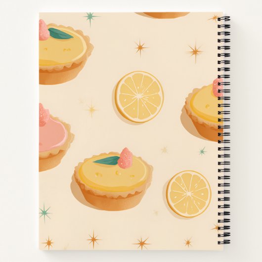 Personalized Kawaii Lemon Tart Pattern ノートブック (裏面)