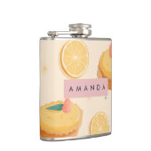 Personalized Kawaii Lemon Tart Pattern フラスク (右)