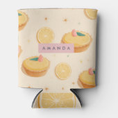 Personalized Kawaii Lemon Tart Pattern 缶クーラー (正面)