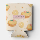 Personalized Kawaii Lemon Tart Pattern 缶クーラー (裏面)
