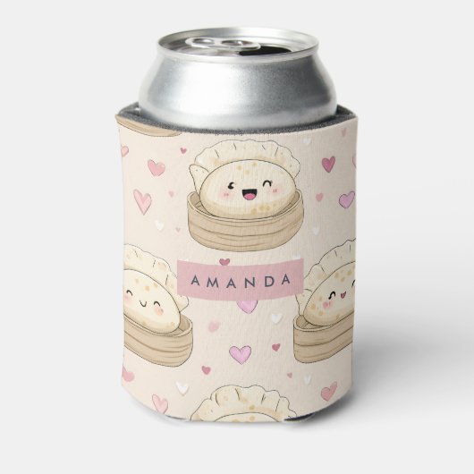 Personalized Kawaii Pastel Dumpling Pattern 缶クーラー (缶裏面)