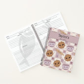 Personalized Kawaii Purple Cookie Keepsake Recipe  ノートブック (内部)