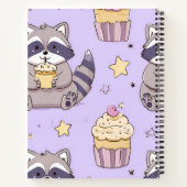 Personalized Kawaii Raccoons with Cupcakes Pattern ノートブック (裏面)