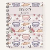 Personalized Kawaii Recipe Heart Keepsake Recipe  ノートブック (正面)