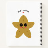 Personalized Kawaii Starfish Kids Cute Ocean ノートブック (裏面)
