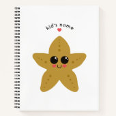 Personalized Kawaii Starfish Kids Cute Ocean ノートブック (正面)