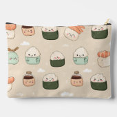 Personalized Kawaii Sushi Japanese Food Pattern アクセサリーポーチ (裏面)