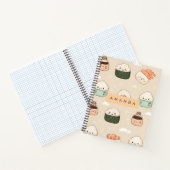 Personalized Kawaii Sushi Japanese Food Pattern ノートブック (内部)
