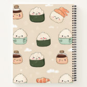 Personalized Kawaii Sushi Japanese Food Pattern ノートブック (裏面)