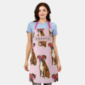 Personalized Kawaii Trendy Boxer Dog  エプロン (着用した状態)