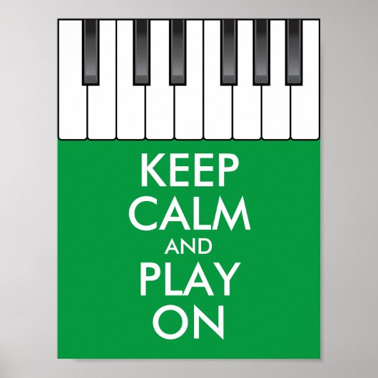 Personalized KEEP CALM and PLAY ON -Keyboard piano ポスター (正面)