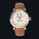 Personalized Keepsake Elegant Roman Numeral Design 腕時計<br><div class="desc">Boho Style Couple Names Floral Monogram Watch – A beautifully designed personalized watch that blends bohemian charm with timeless elegance. Featuring delicate floral accents and a stylish monogram, this watch is perfect for couples celebrating love, weddings, anniversaries, or engagements. Customize it with your names, initials, and a special date to...</div>