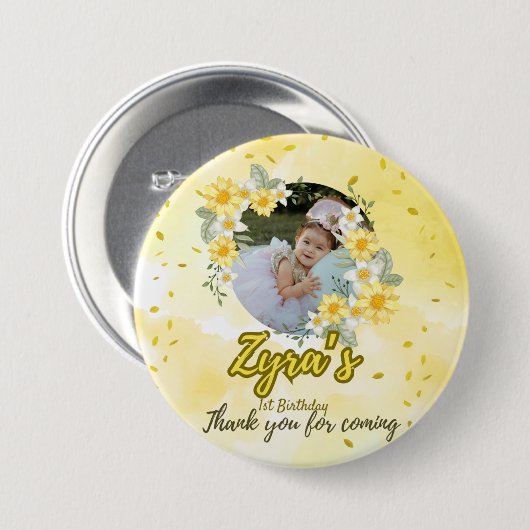 Personalized Keepsake Pin Buttons 缶バッジ (正面&裏面)