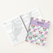 Personalized Keepsake Recipes Lavender Teal Cakes ノートブック (内部)