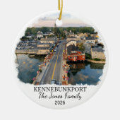 Personalized Kennebunkport Ornament, Custom Maine セラミックオーナメント (正面)