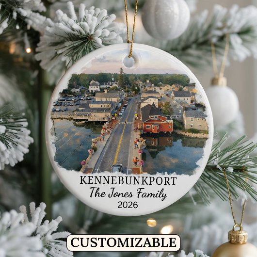 Personalized Kennebunkport Ornament, Custom Maine セラミックオーナメント