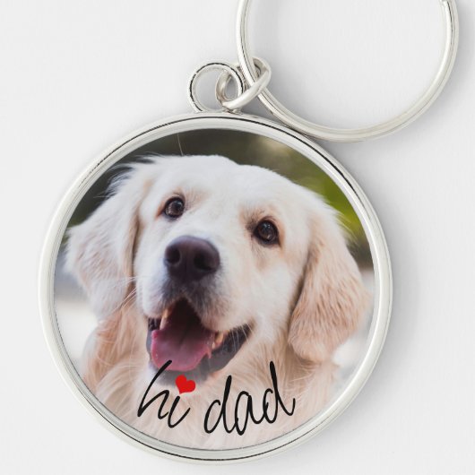 Personalized Keychain With Dog Photo Love Heart キーホルダー (正面)
