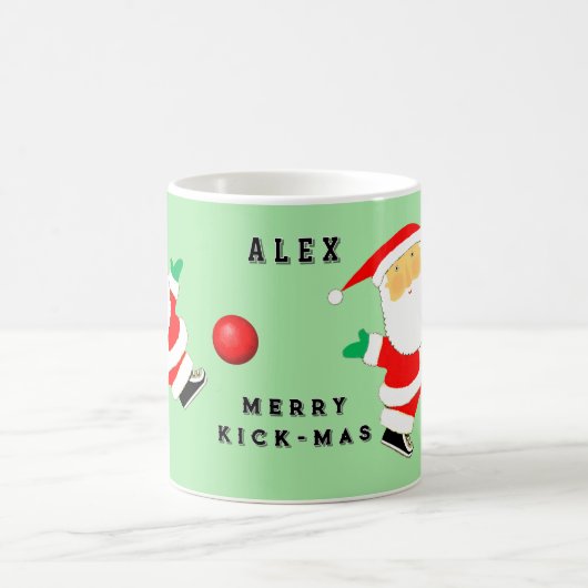 Personalized Kickball Christmas Collectible コーヒーマグカップ (中央)