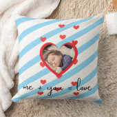 Personalized Kid Photo  – Me + You = Love クッション (ブランケット)