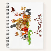 Personalized Kid's animals Sketch ノートブック (正面)