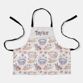Personalized Kids Apron Kawaii Heart Baking Name  エプロン (正面)